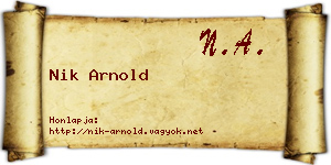 Nik Arnold névjegykártya
